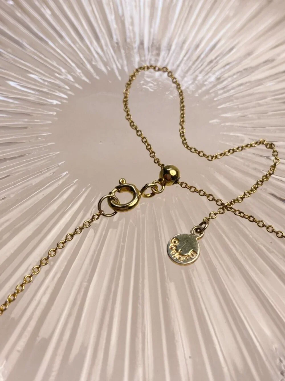 Gorjana Gold Sunburst Opal Gemstone Round Pendant Charm Slider Chain Necklace